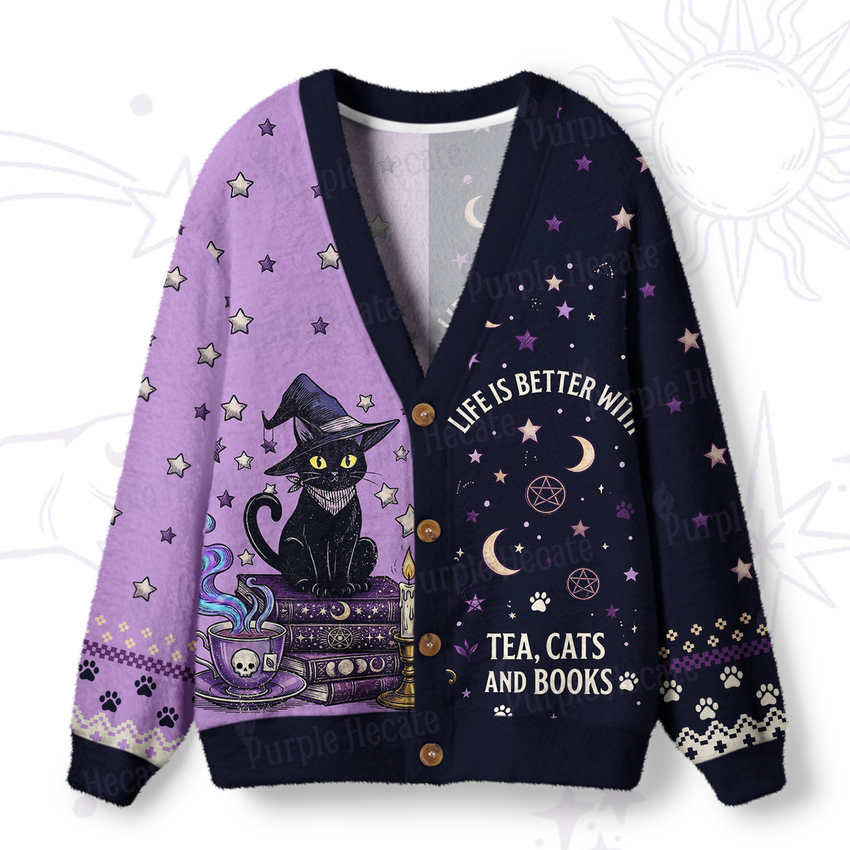 Purplehecate Spooky Liberal Feminist Witch Ugly Cardigan Sweaters