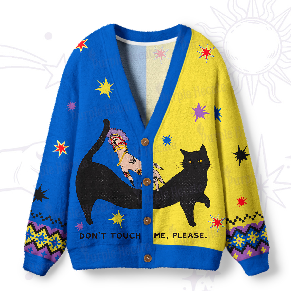 Purplehecate Don't Touch Me Ugly Cardigan Sweaters