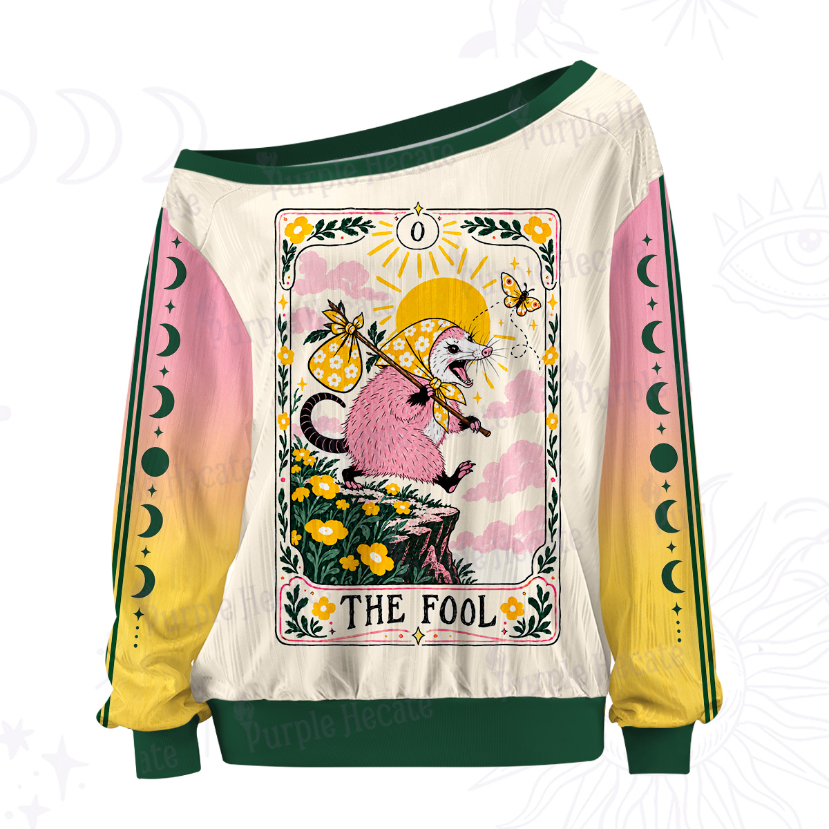 Purplehecate The Fool Tarot Possum Off The Shoulder Graphic Jersey