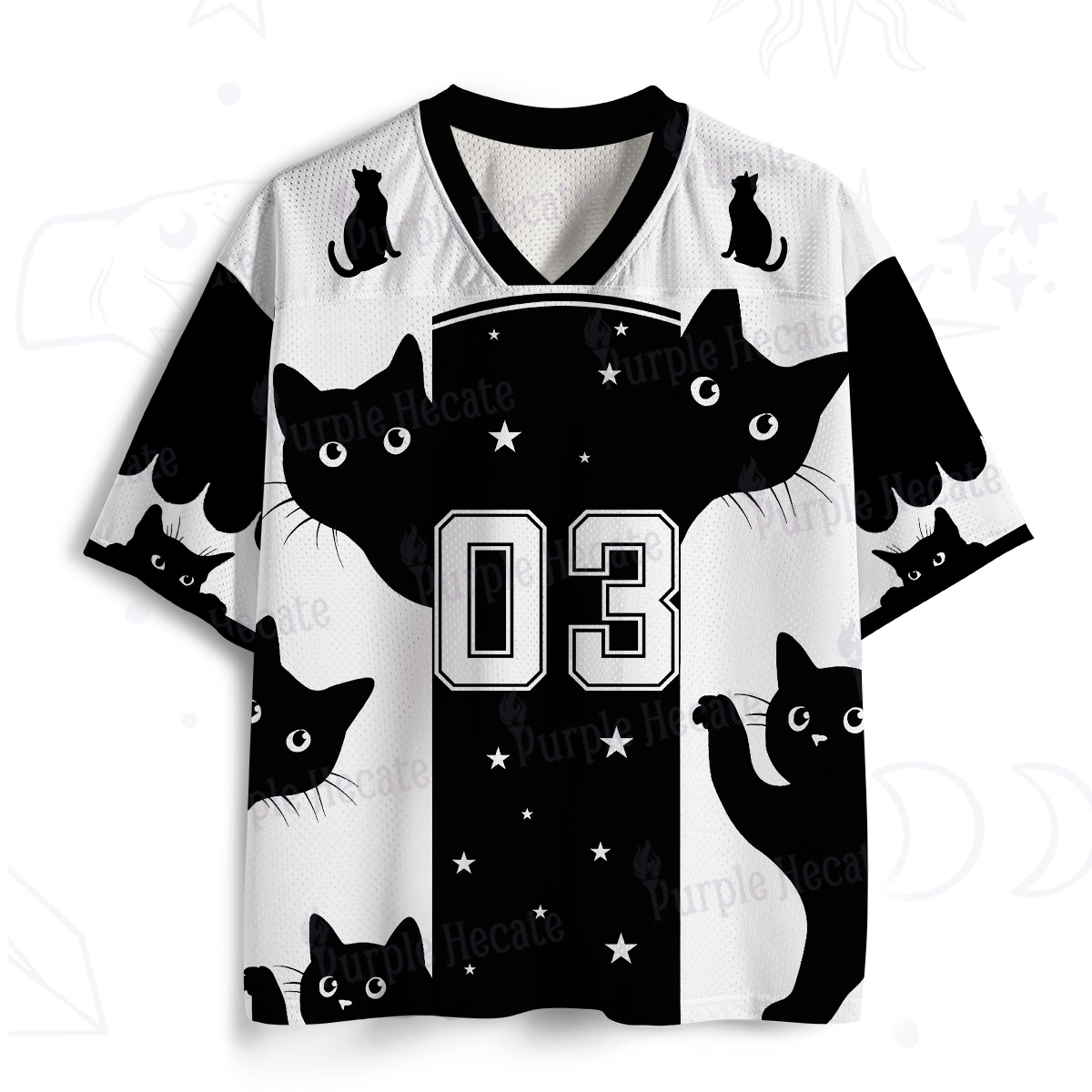 Purplehecate Peekaboo Cats Mesh Jersey