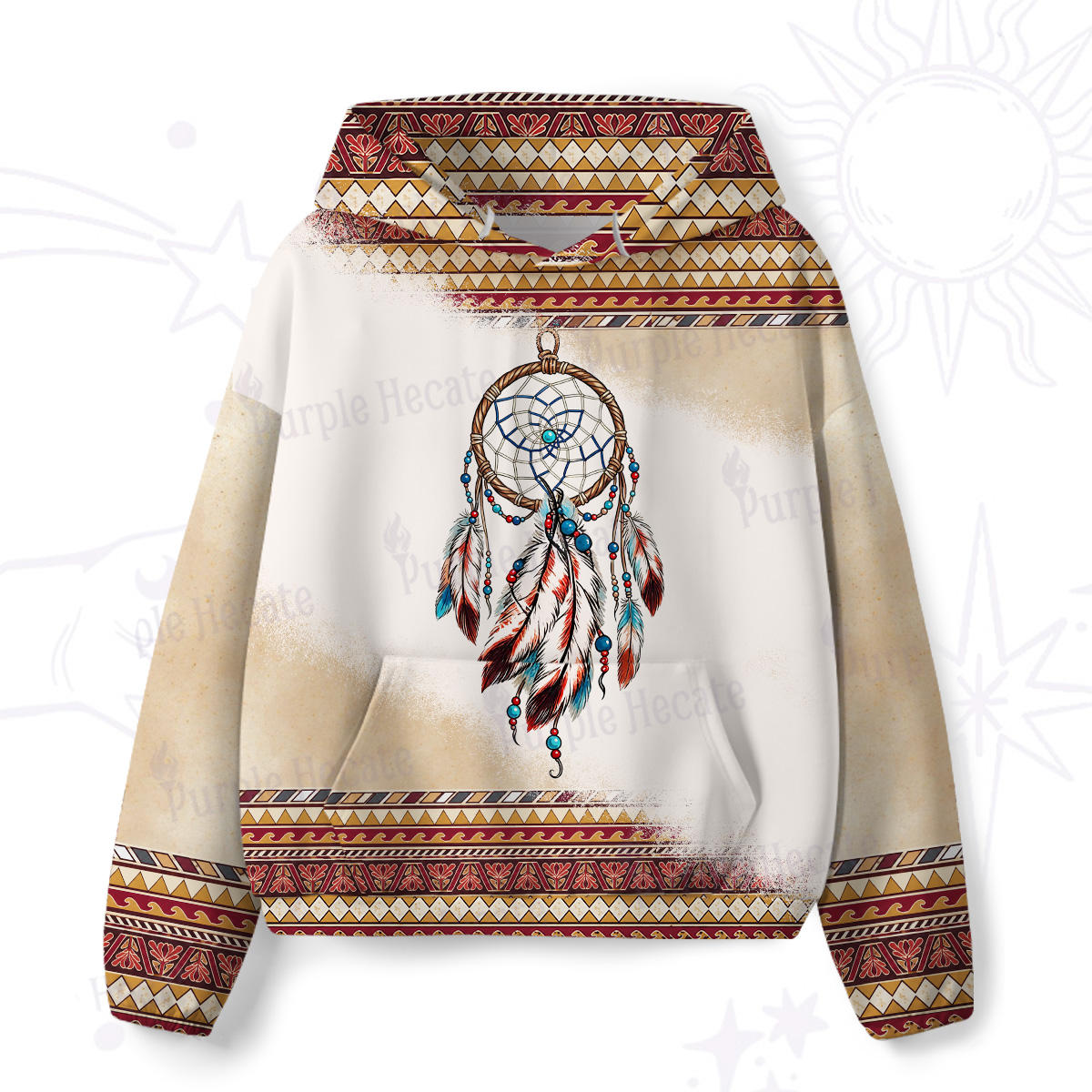 Purplehecate Sacred Dreamcatcher All-Over Print Hoodie