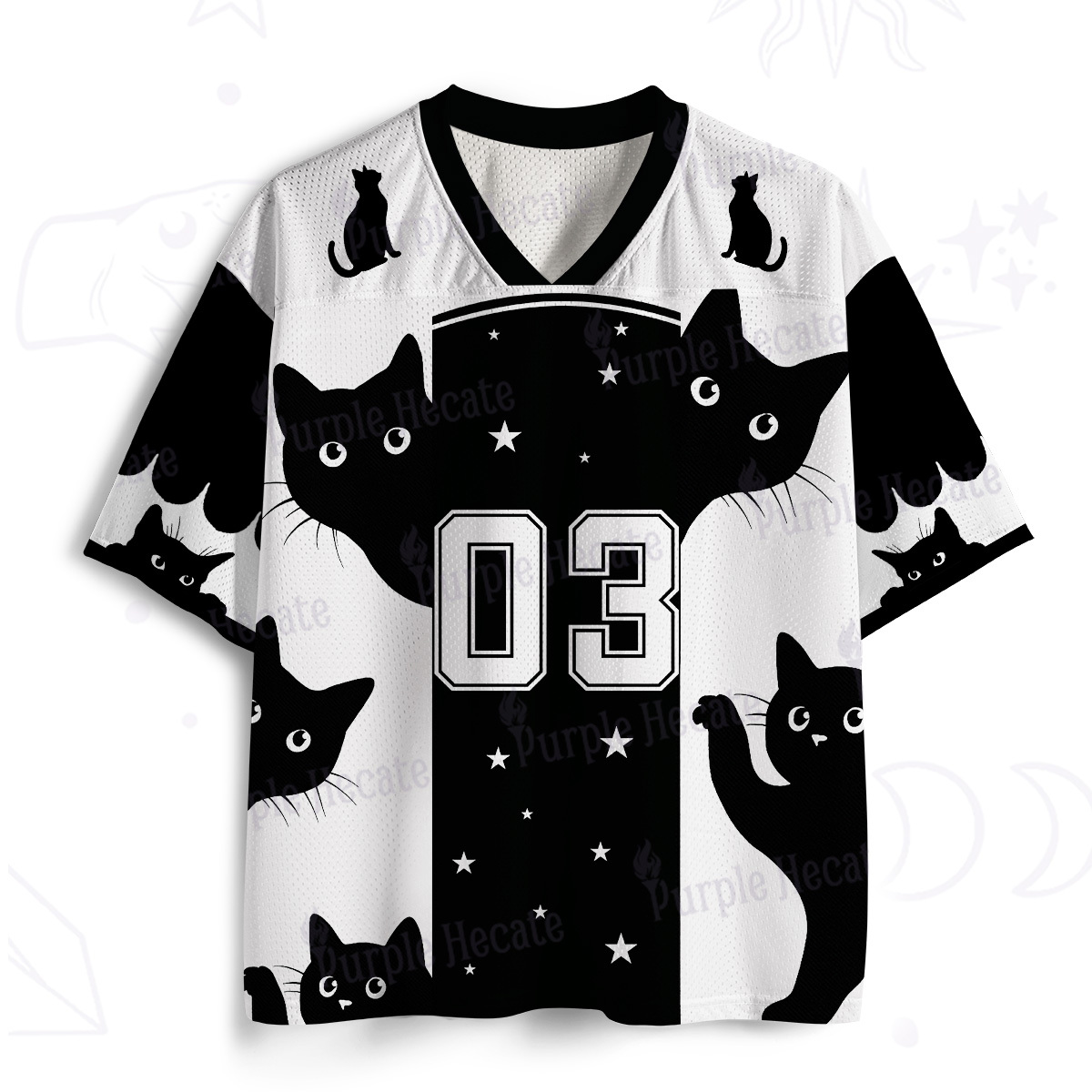 Purplehecate Peekaboo Cats Mesh Jersey