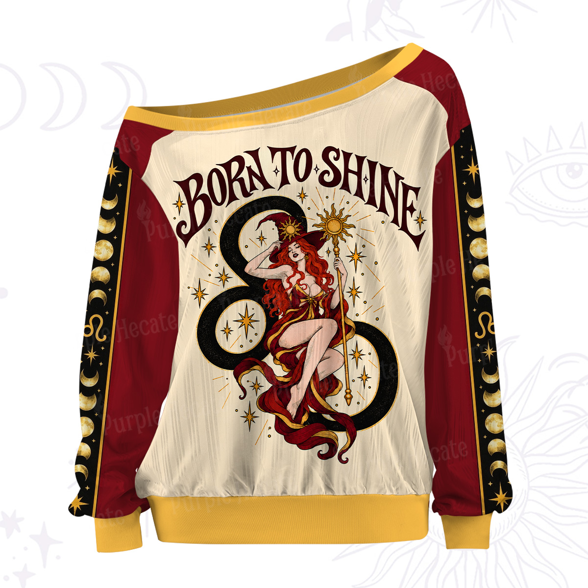 Purplehecate Born to Shine Leo Off The Shoulder Graphic Jersey