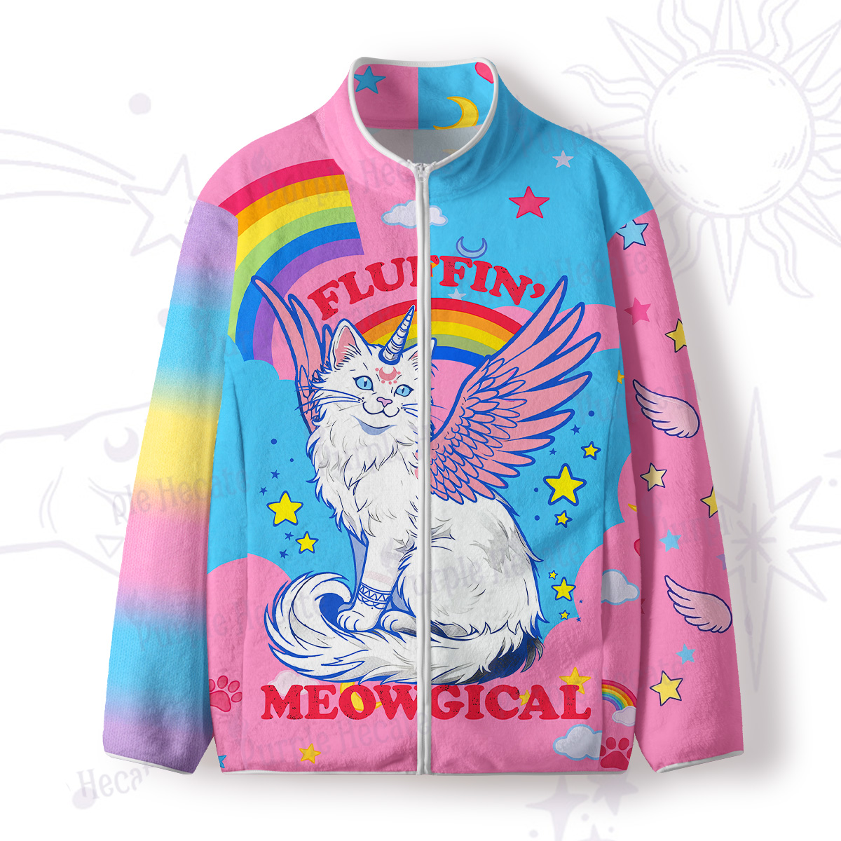 Purplehecate Fluffin Meowgical Full Zip Fleece Jacket