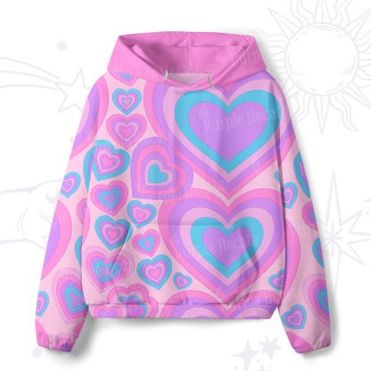 Purplehecate Soft Pastel Love Waves All-Over Print Hoodie
