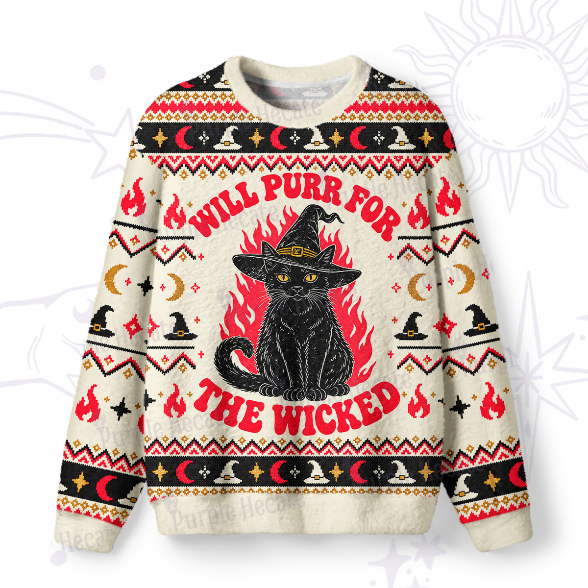 Purplehecate Will Purr For The Wicked Fuzzy Ugly Sweatshirt