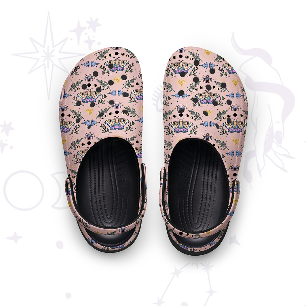 Purplehecate Luna Moth Witch Rubber Clogs