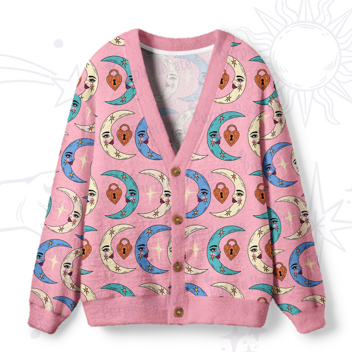Purplehecate Lunar Secrets Ugly Cardigan Sweaters