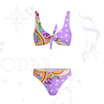 Purplehecate Rainbow Raccoon Star Versa-Tie Two-Piece Swimsuit