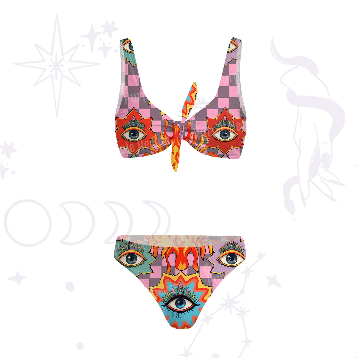 Purplehecate Awakening Flame Versa-Tie Two-Piece Swimsuit