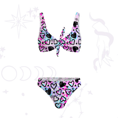 Purplehecate Heartful Magic Versa-Tie Two-Piece Swimsuit