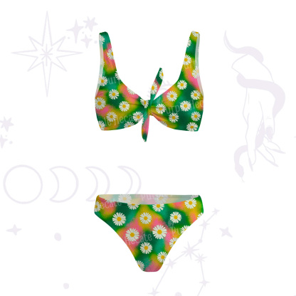 Purplehecate Enchanted Daisy Spring Romance Versa-Tie Two-Piece Swimsuit