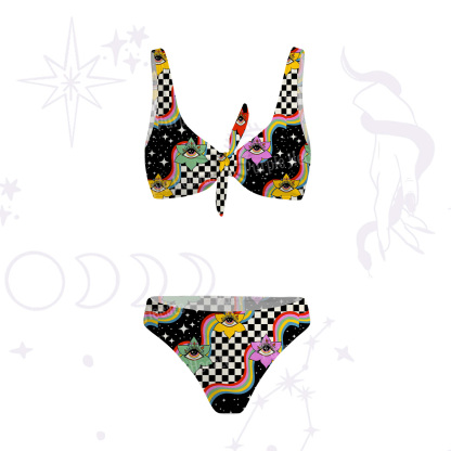 Purplehecate Enchanted Eye Blossom Veil Versa-Tie Two-Piece Swimsuit