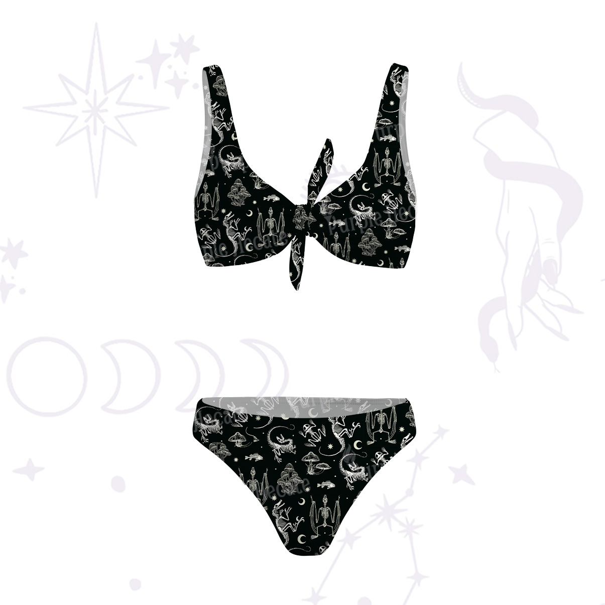 Purplehecate Prehistoric Fantasy Versa-Tie Two-Piece Swimsuit