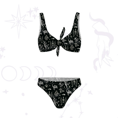 Purplehecate Prehistoric Fantasy Versa-Tie Two-Piece Swimsuit