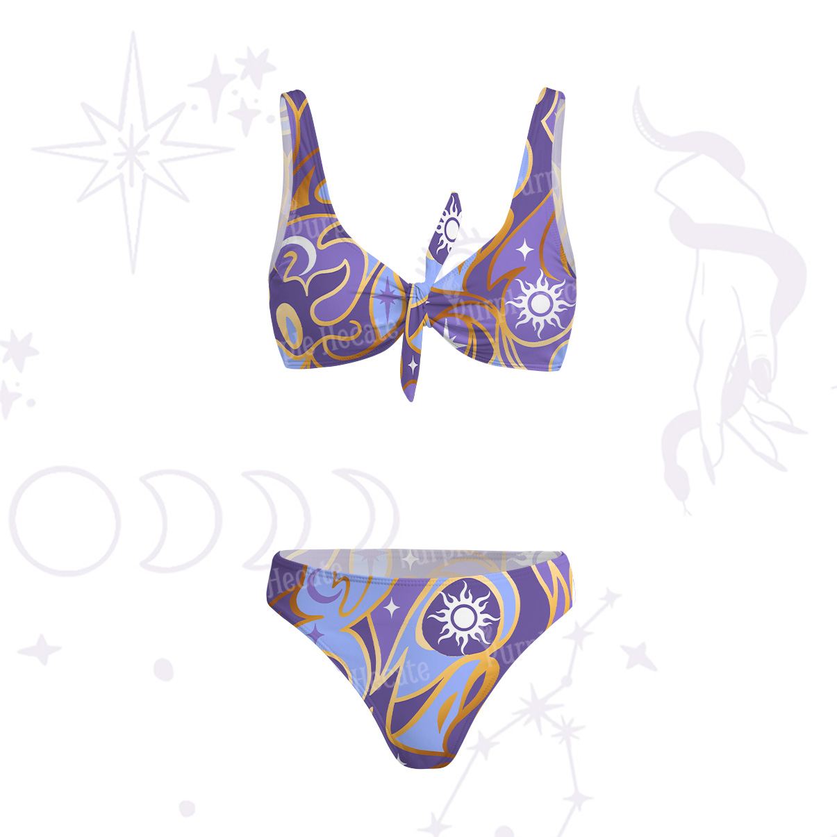 Purplehecate Astrological Secrets Versa-Tie Two-Piece Swimsuit