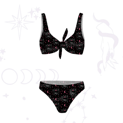 Purplehecate Witchy Mothman Night Versa-Tie Two-Piece Swimsuit