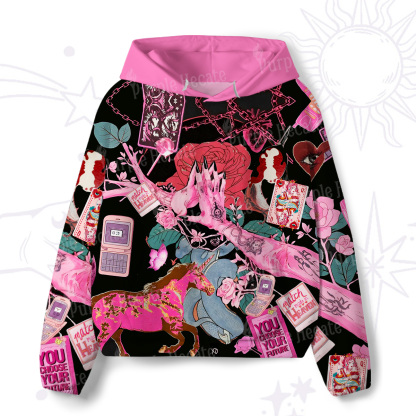 Purplehecate Pink Witch Spell All-Over Print Hoodie