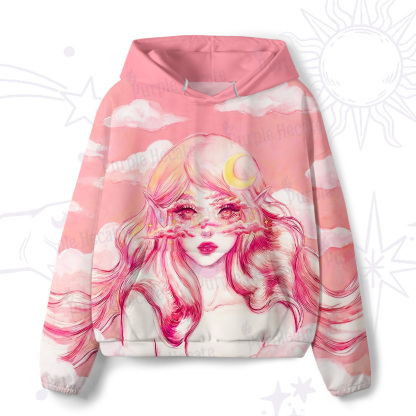 Purplehecate Pink Moon Goddess Witchy All-Over Print Hoodie