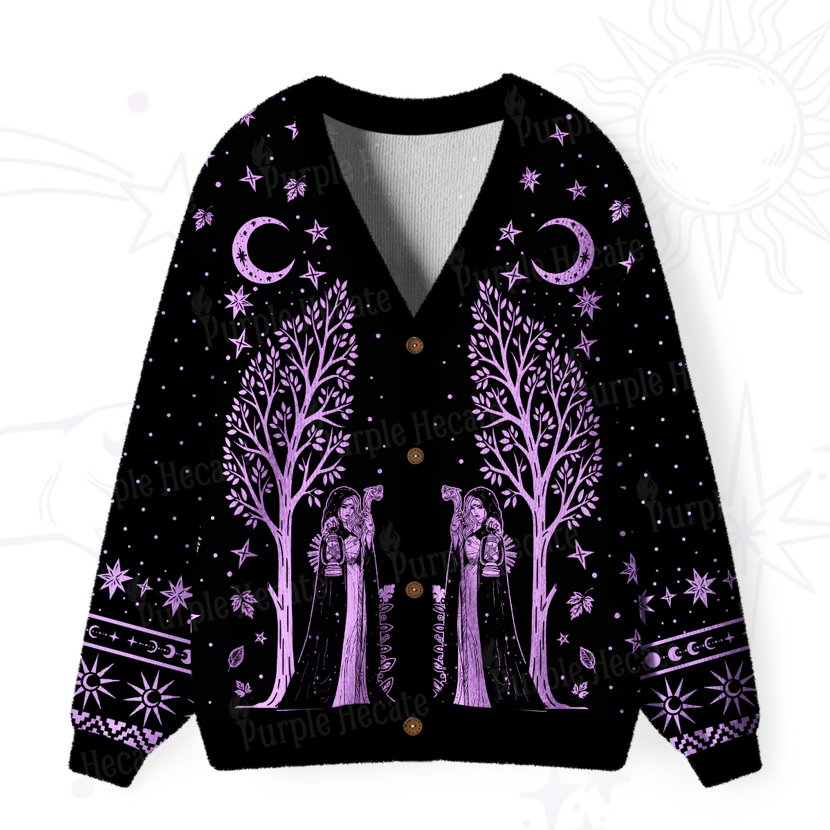 Purplehecate Be The Ancestor They Summon When Shit Gets Real Ugly Cardigan Sweaters