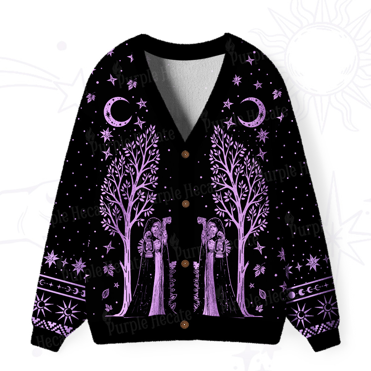 Purplehecate Be The Ancestor They Summon When Shit Gets Real Ugly Cardigan Sweaters