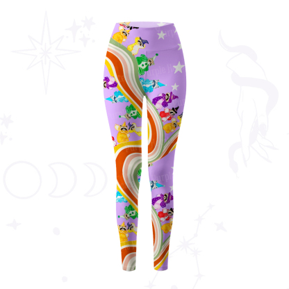 Purplehecate Rainbow Raccoon Star Yoga Pants
