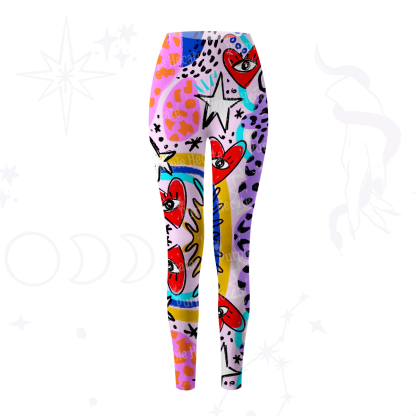 Purplehecate Cosmic Love Eyes Graffiti Yoga Pants