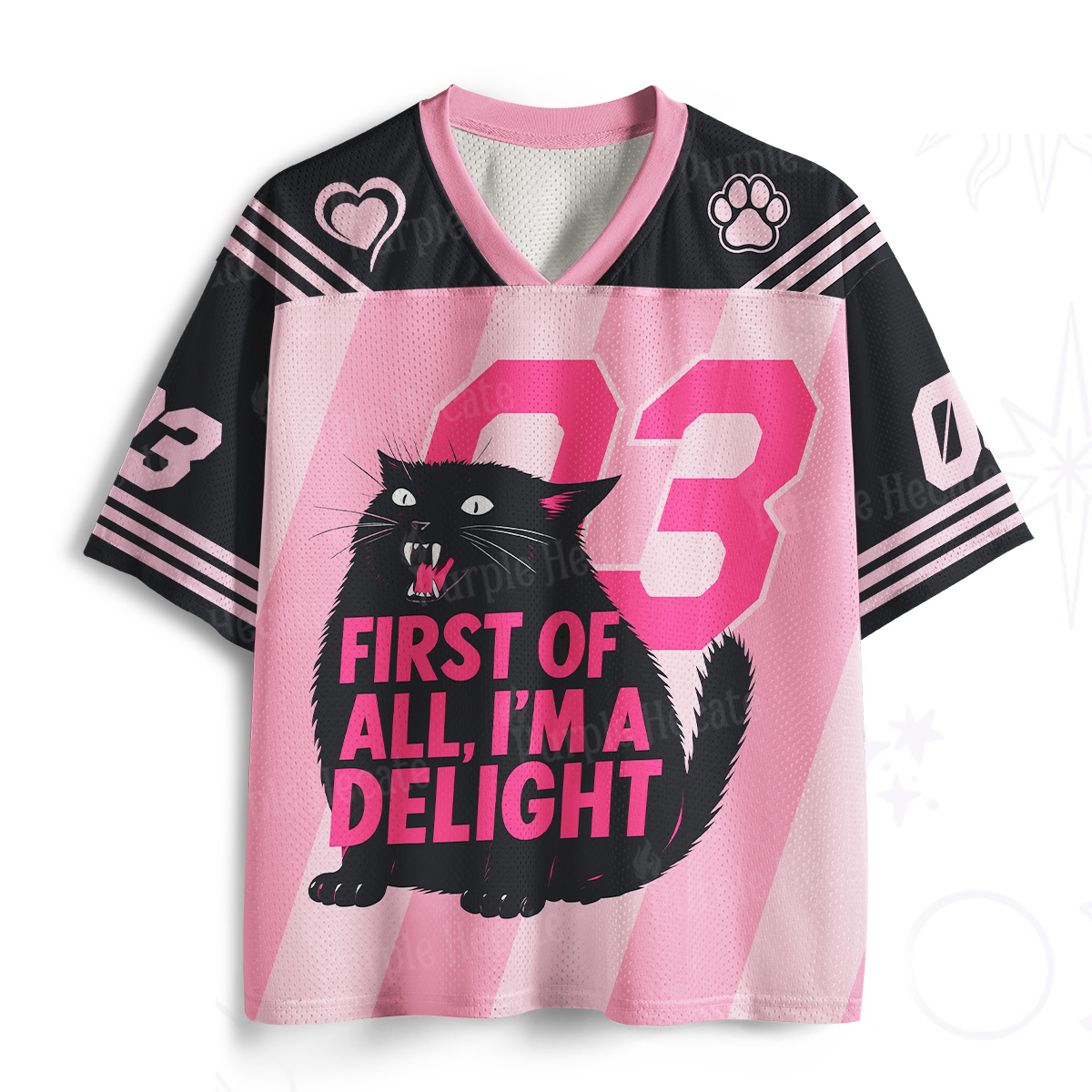Purplehecate First Of All I'm A Delight Cat Mesh Jersey