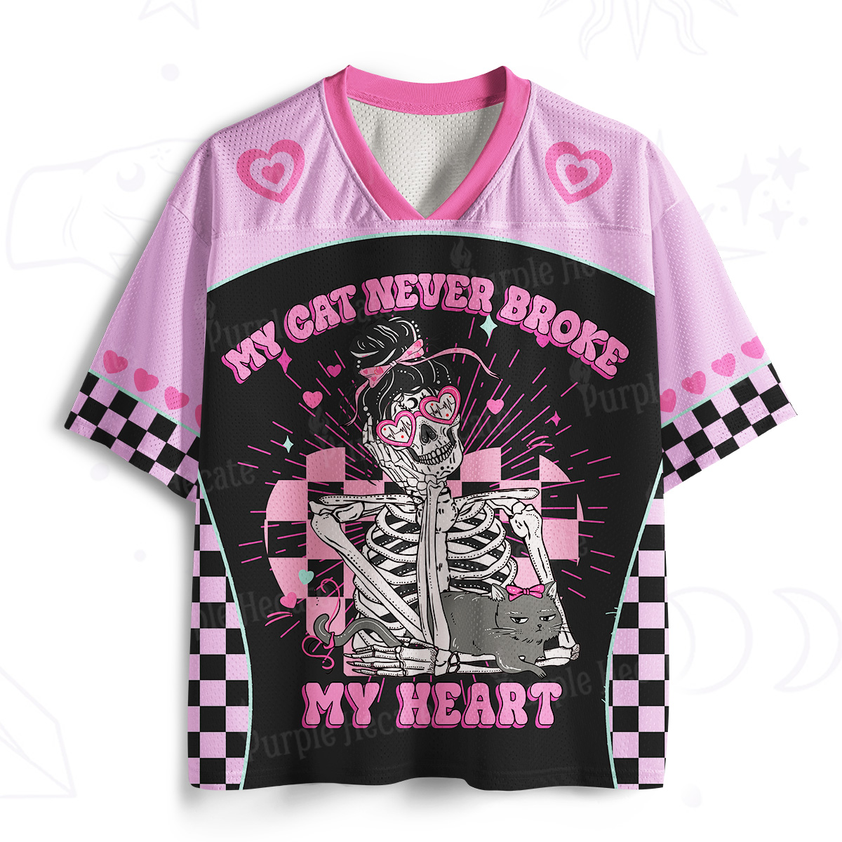 Purplehecate My Cat Never Broke My Heart Mesh Jersey