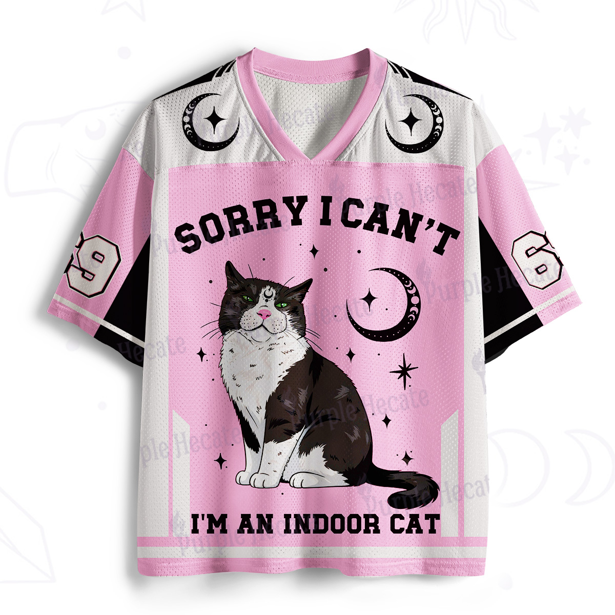 Purplehecate Sorry I Can't Go I'm an Indoor Cat Mesh Jersey