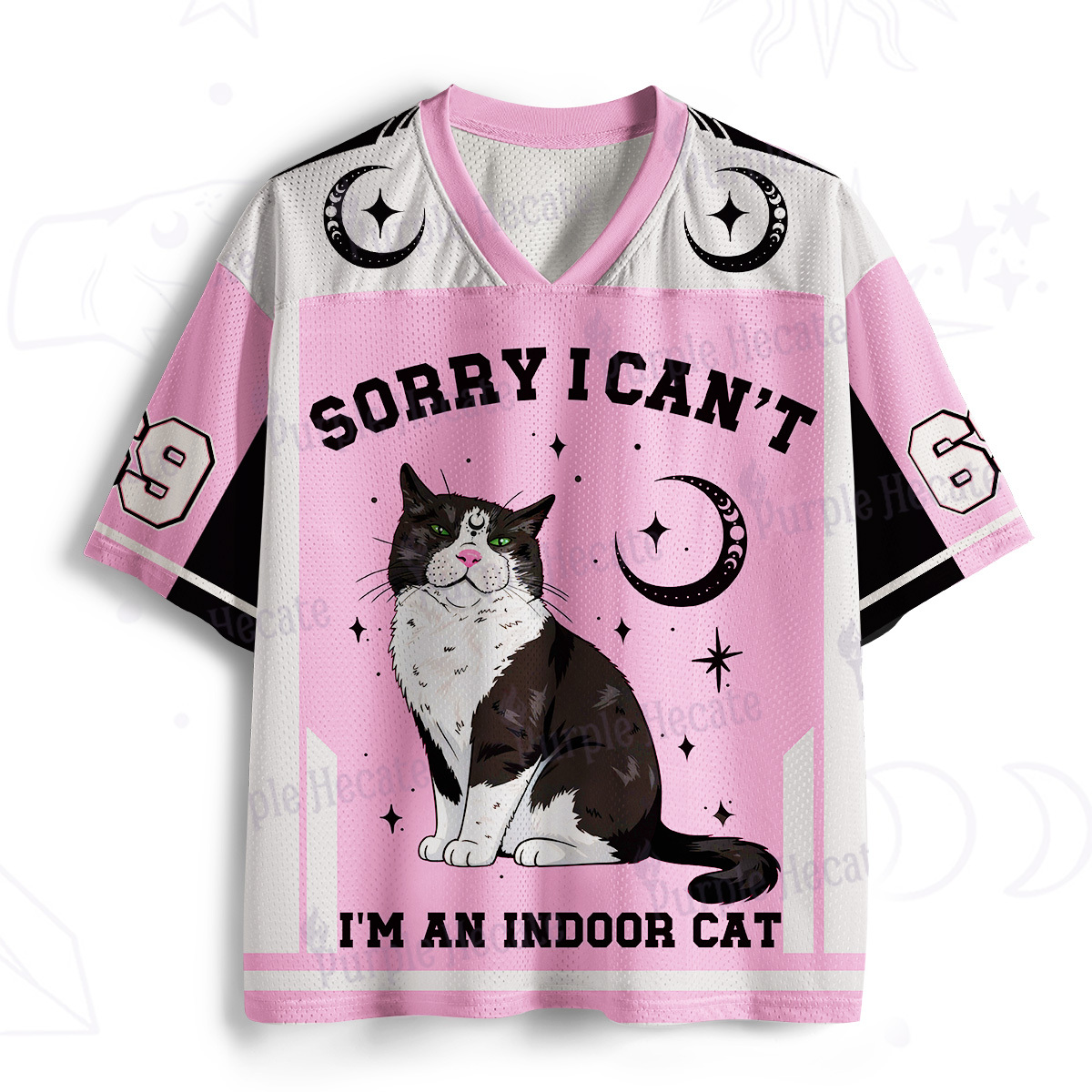 Purplehecate Sorry I Can't Go I'm an Indoor Cat Mesh Jersey