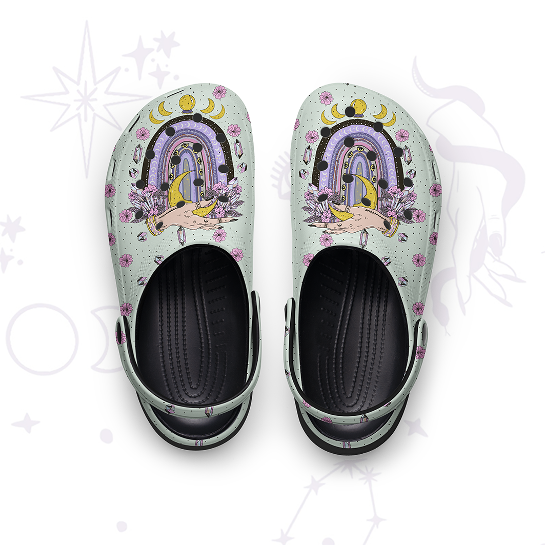 Purplehecate Magic Rainbow Rubber Clogs