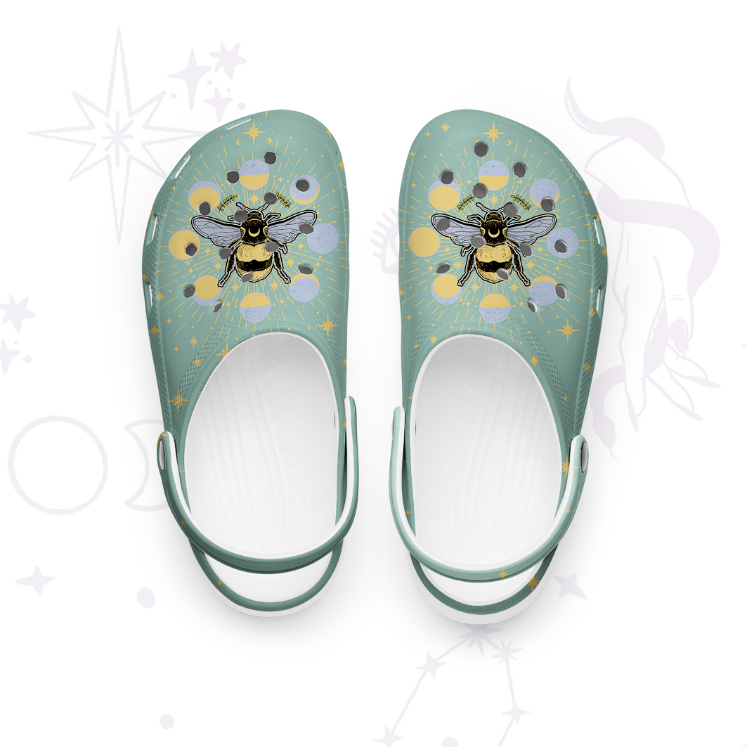 Purplehecate Phases of the Moon Bee Rubber Clogs