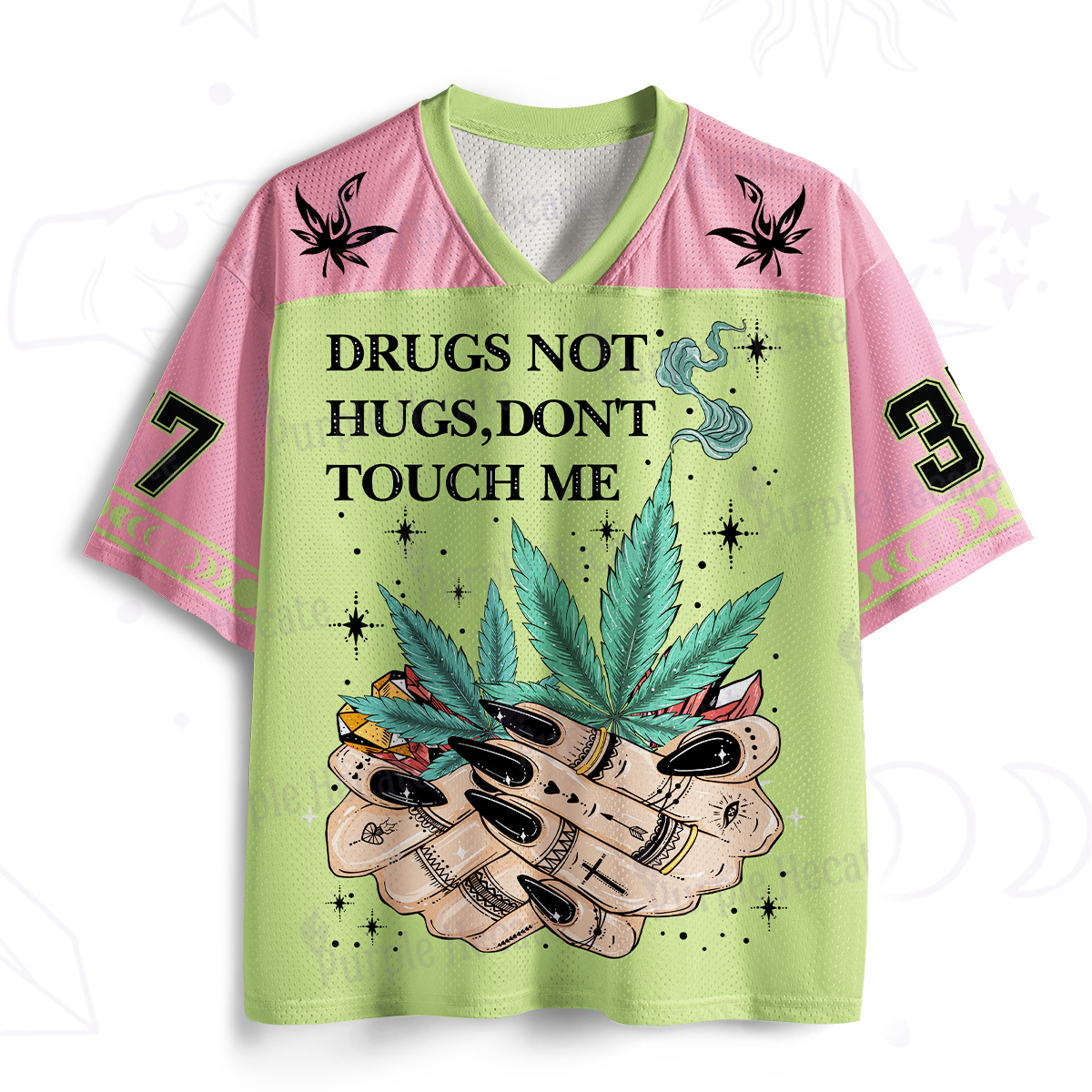 Purplehecate Drugs Not Hugs Mesh Jersey