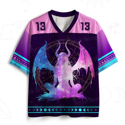Purplehecate Pastel Goth Horned Demon Zodiac Mesh Jersey