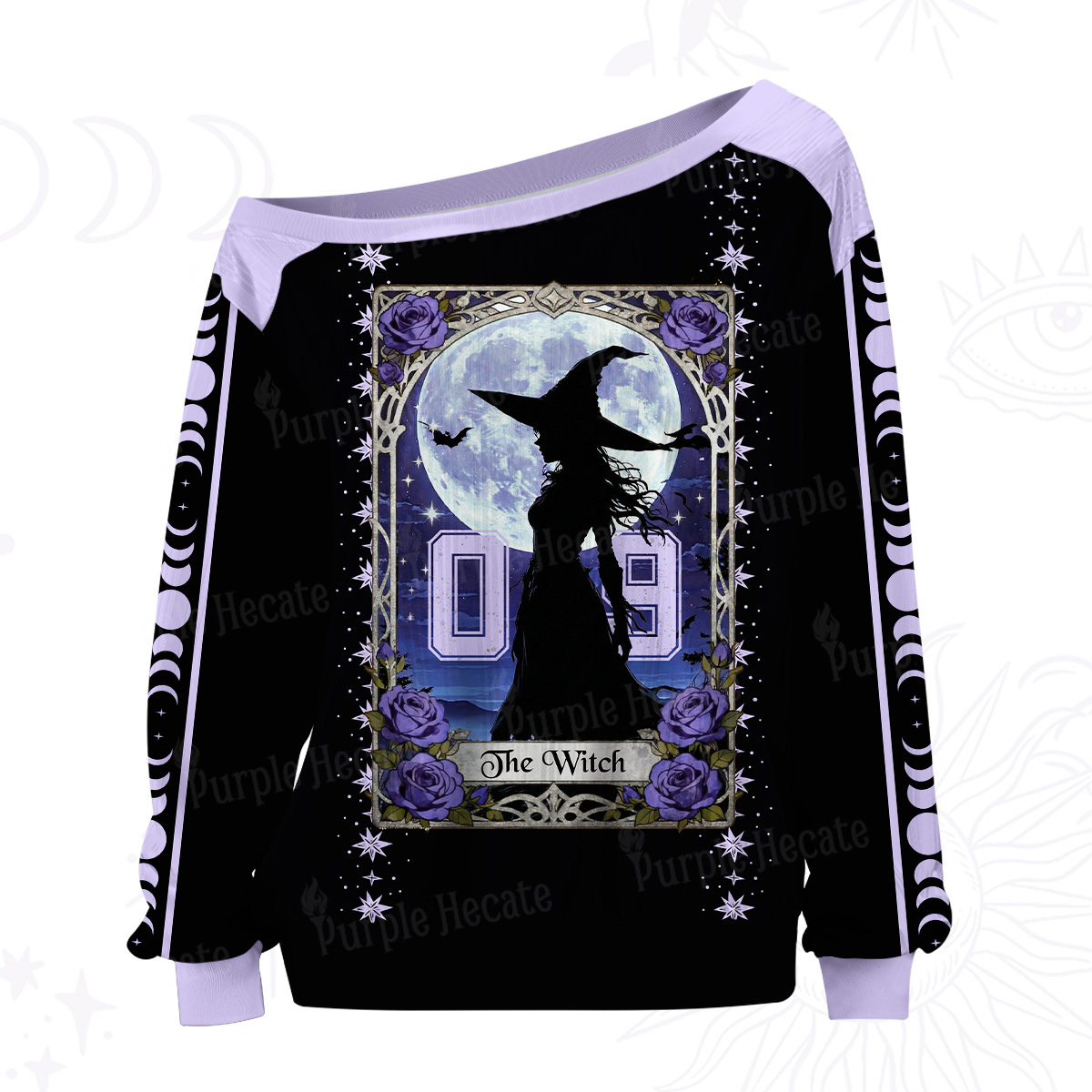 Purplehecate The Witch Off The Shoulder Graphic Jersey
