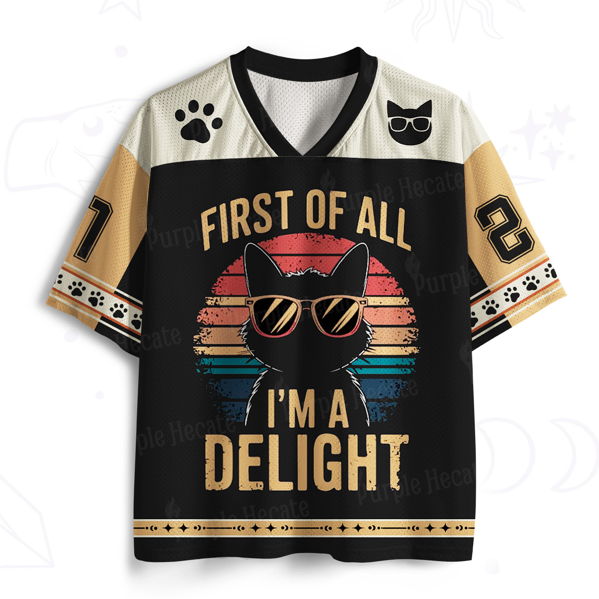 Purplehecate First Of All I'm A Delight Cat Mesh Jersey