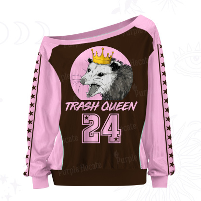 Purplehecate Trash Queen Possum Off The Shoulder Graphic Jersey