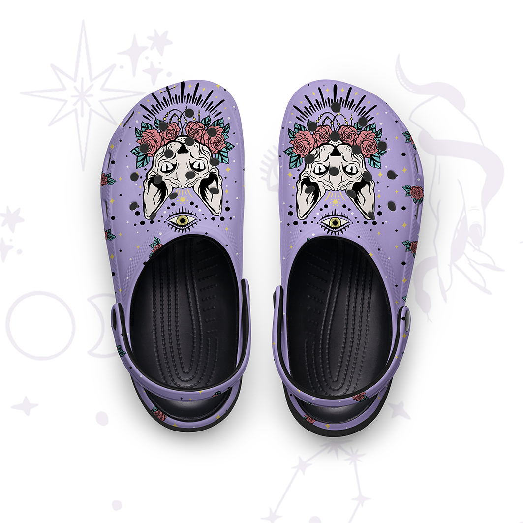 Purplehecate Mystical Cat Rubber Clogs