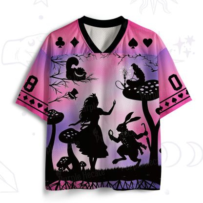 Purplehecate Whimsical Wonderland Mushroom Silhouette Mesh Jersey