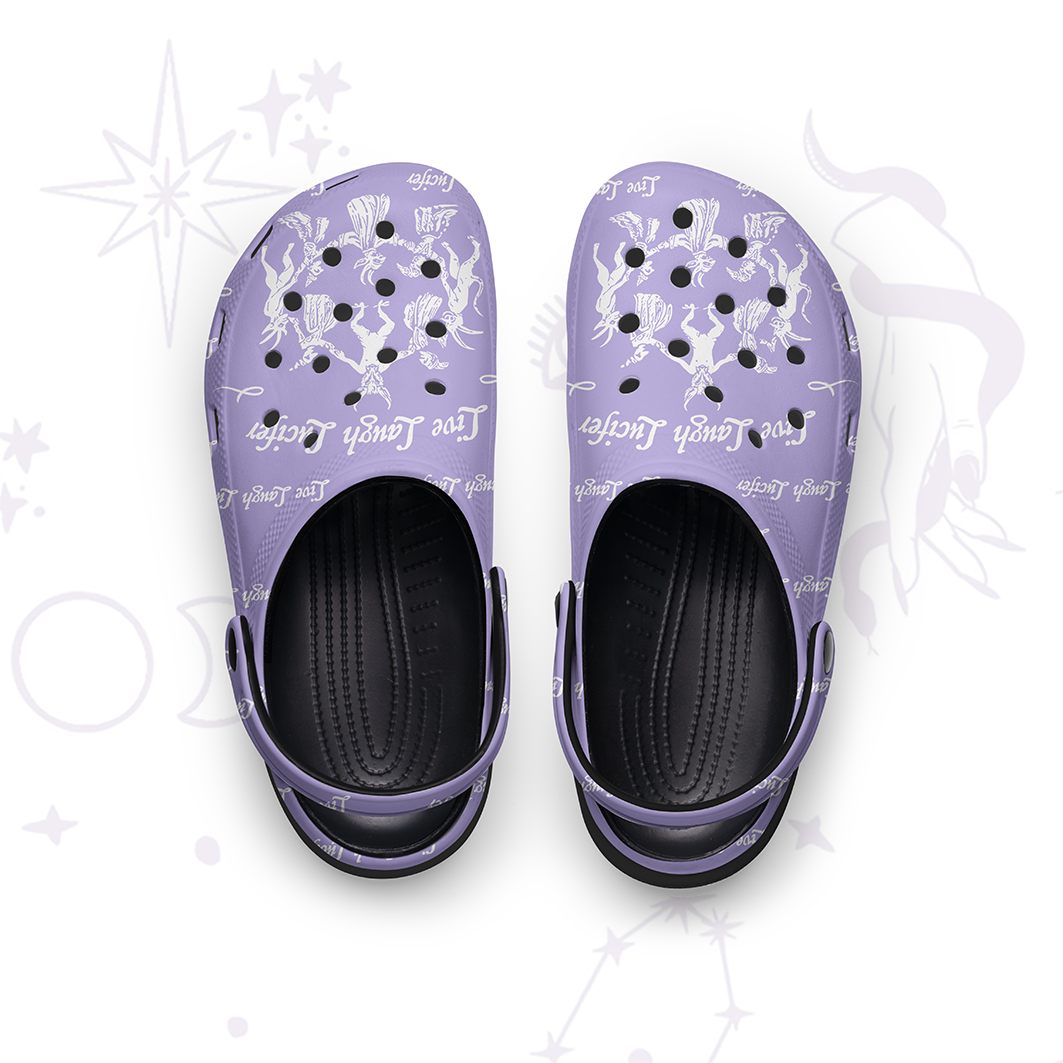 Purplehecate Live Laugh Lucifer Rubber Clogs