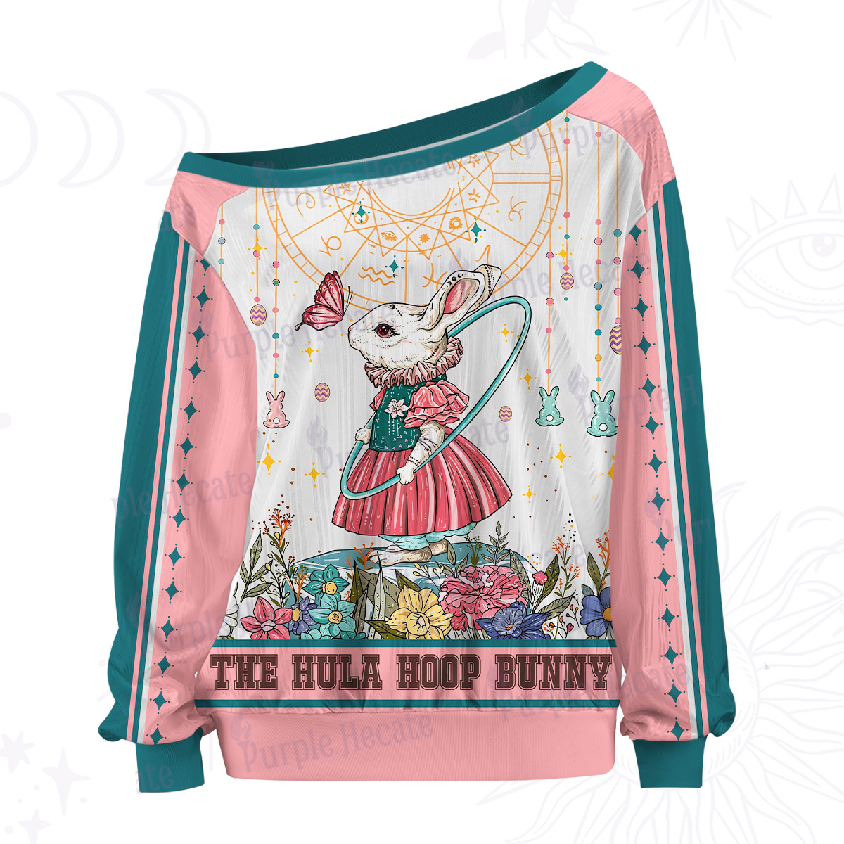 Purplehecate The Hula Hoop Bunny Off The Shoulder Graphic Jersey