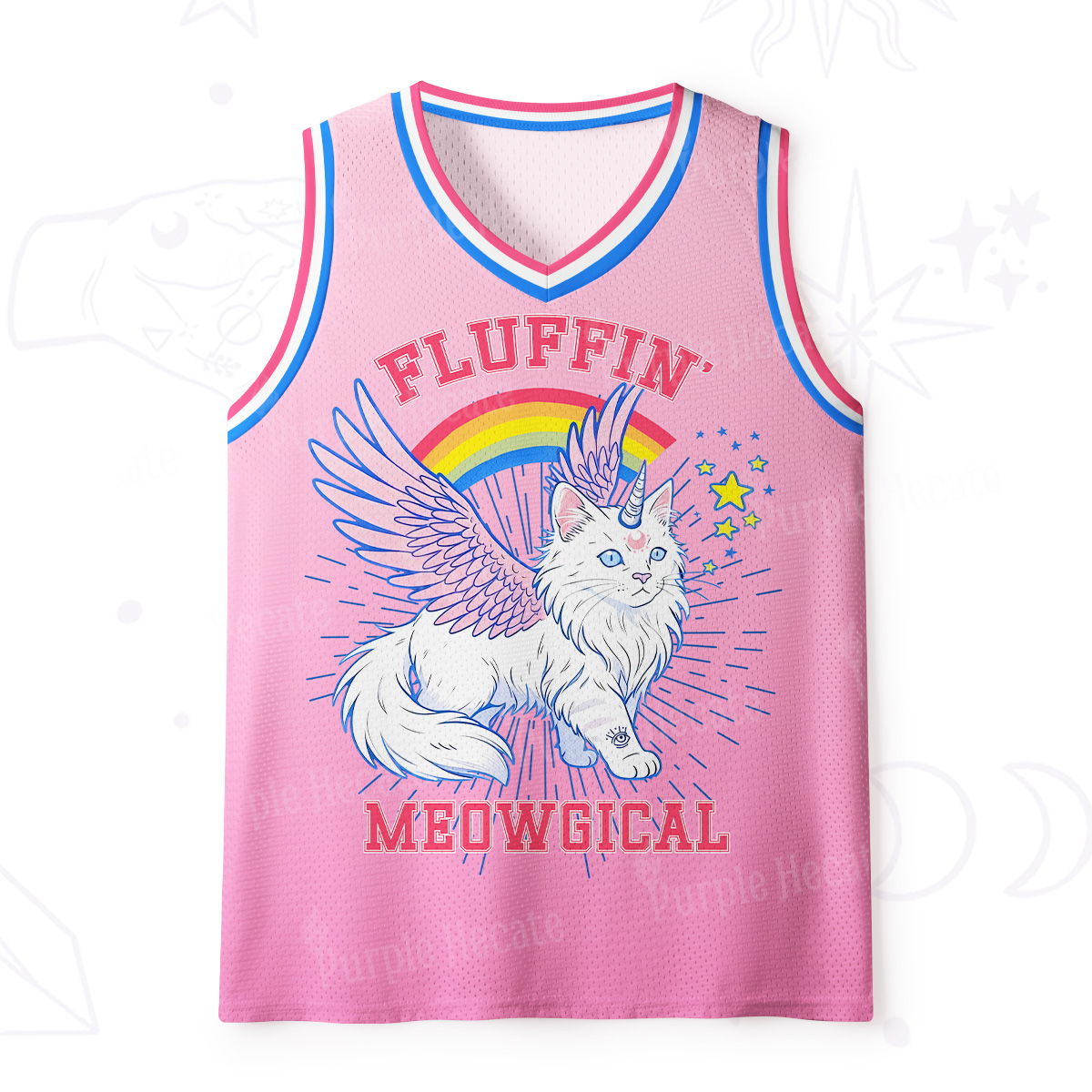 Purplehecate Fluffin Meowgical Mesh Jersey Tank Top