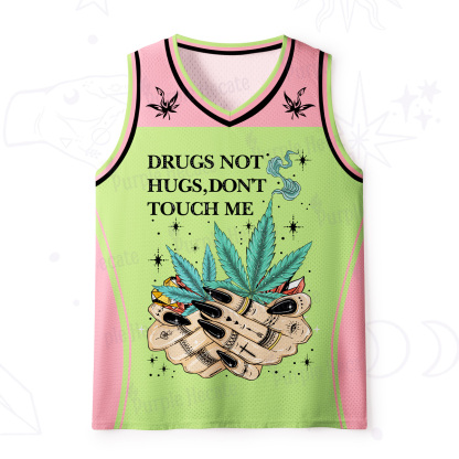 Purplehecate Drugs Not Hugs Mesh Jersey Tank Top