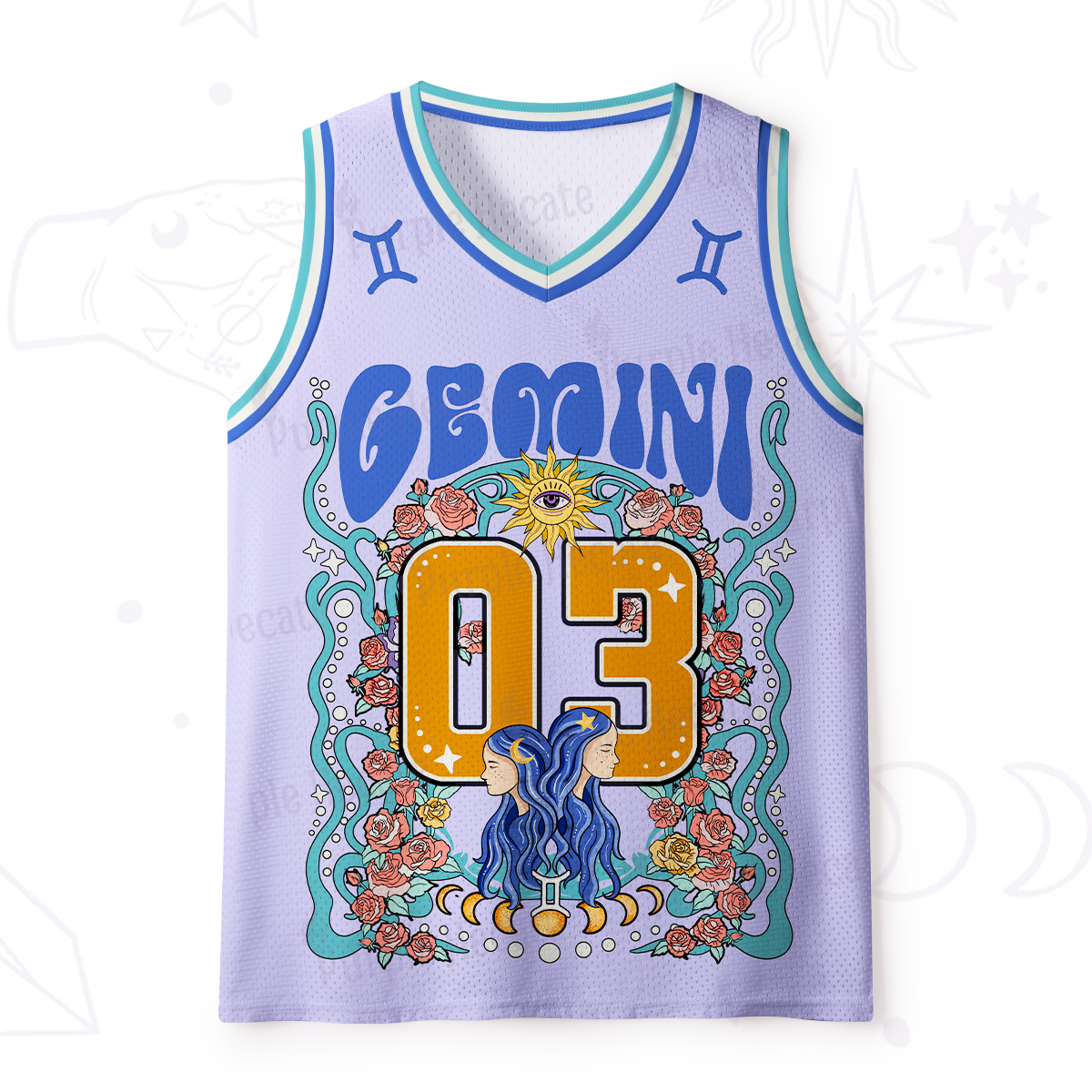 Purplehecate Gemini Spirit Zodiac Mesh Jersey Tank Top
