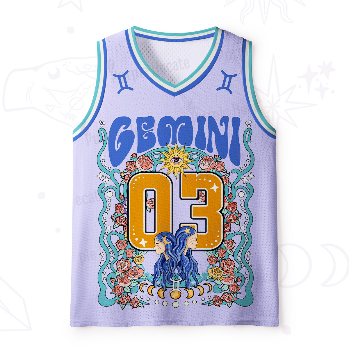 Purplehecate Gemini Spirit Zodiac Mesh Jersey Tank Top