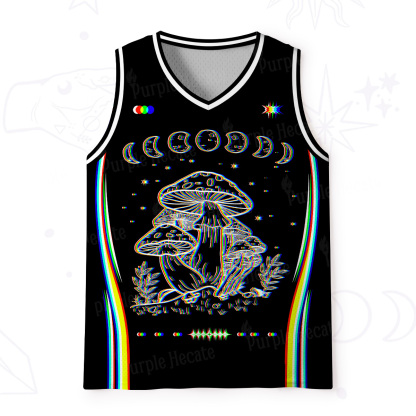 Purplehecate Mushroom and Moon Mesh Jersey Tank Top