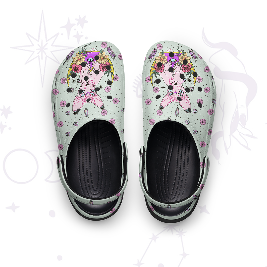 Purplehecate Moon Phase Cat Rubber Clogs