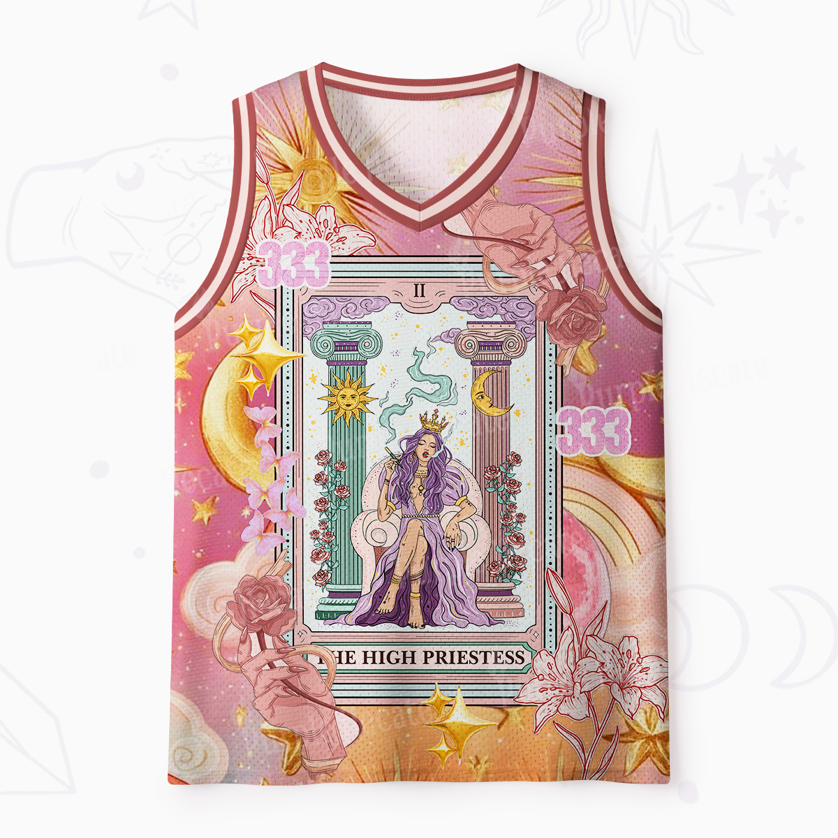 Purplehecate The High Priestess Tarot Card Mesh Jersey Tank Top