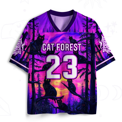 Purplehecate Twilight Forest Guardian Cat Mesh Jersey